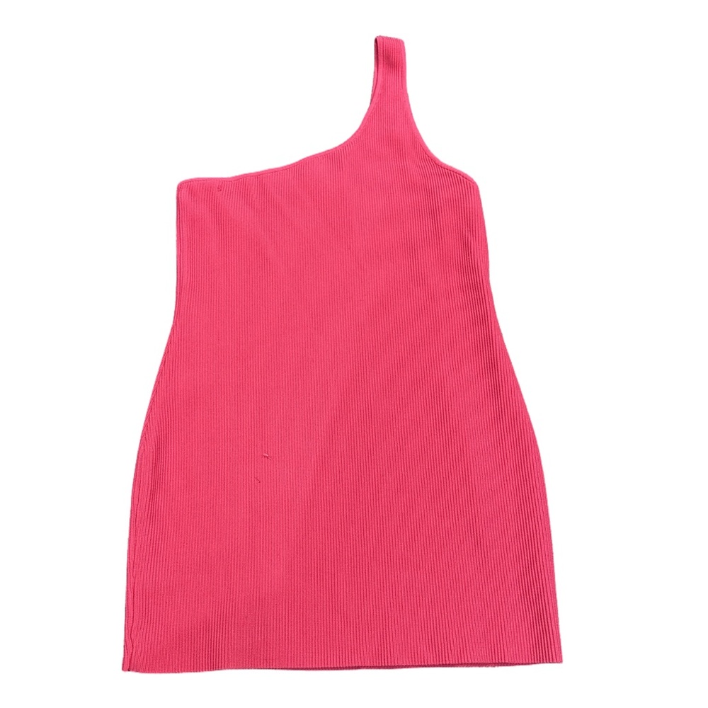 Babaton 2X Hot Pink Barbie Sexy Knit One-Shoulder Bodycon Dress Valentines